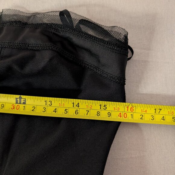 White House Black Market Black Peplum Strapless Top Sheer Ruffle Size 8 - Picture 7 of 10